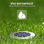 Solar Lights Outdoor Waterproof, 12 Pack Solar Ground Lights with Large Capacity Battery, High Efficiency Solar Powered Lights for Outdoor Garden, Patio, Pathway and Yard (Warm Light)
