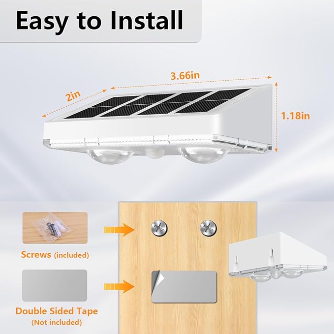 NIORSUN Solar Fence Lights,24 Pack Solars Deck Light,Warm White Color,Outdoor Bulb Waterproof Led IP65,Power Patio Lamp with Lenses for Outside/Backyard/Railing/Yard(White)
