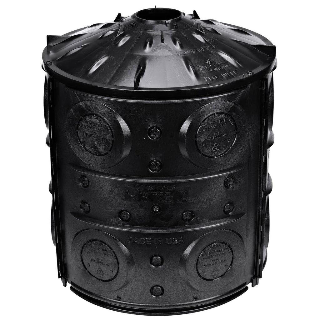 NDS FWAS24 50 Gal. Flo Stormwater Dry Well System Kit with 3 Side Panels & 1 Cover, Ideal for Rainwater Collection, Black