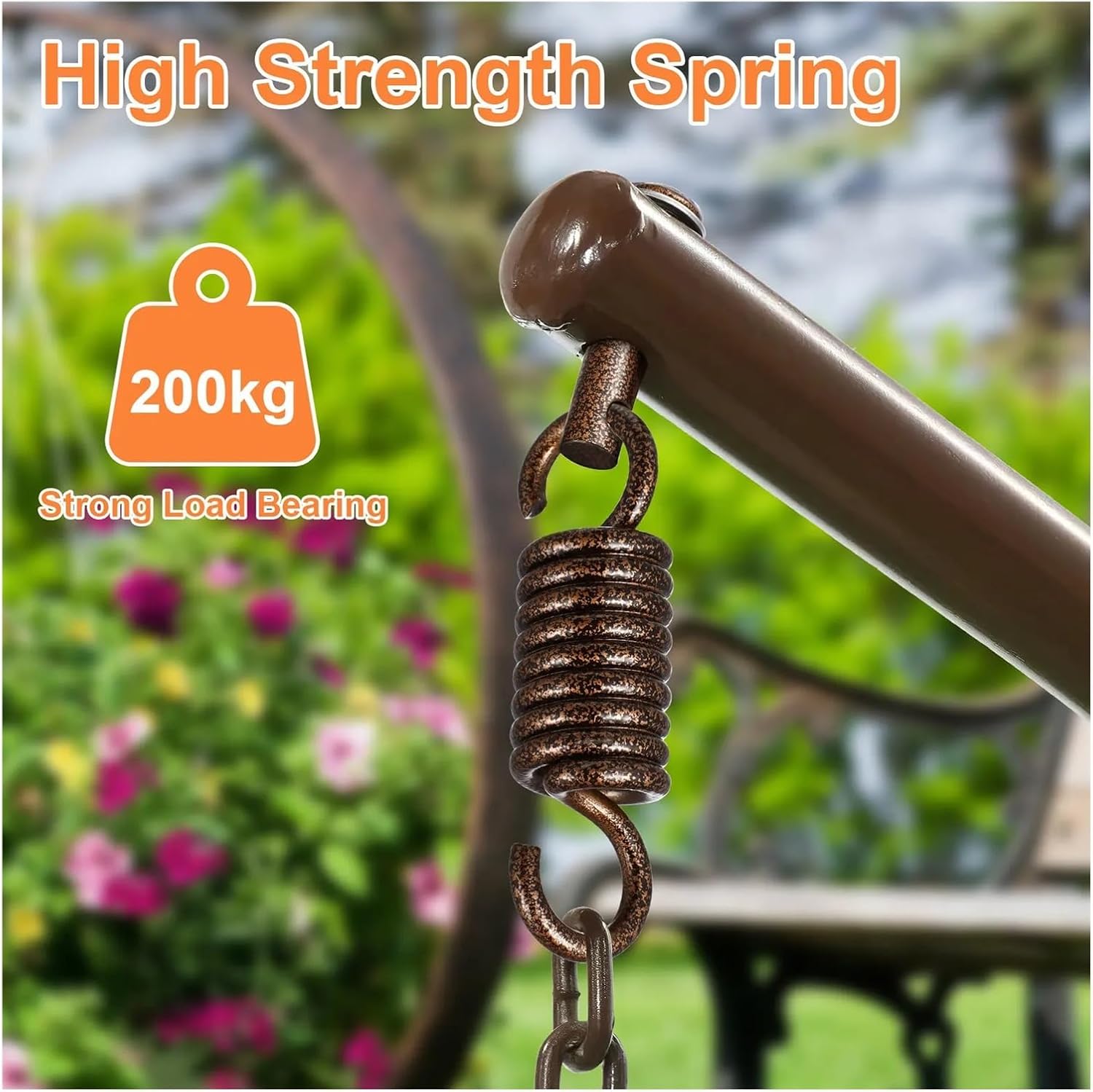 Hammock Chair Spring Hammock Hanging Kit Stainless Steel Spring Hook Replacement Accessories Heavy Duty Fixing Parts For Swing Chair Porch Egg