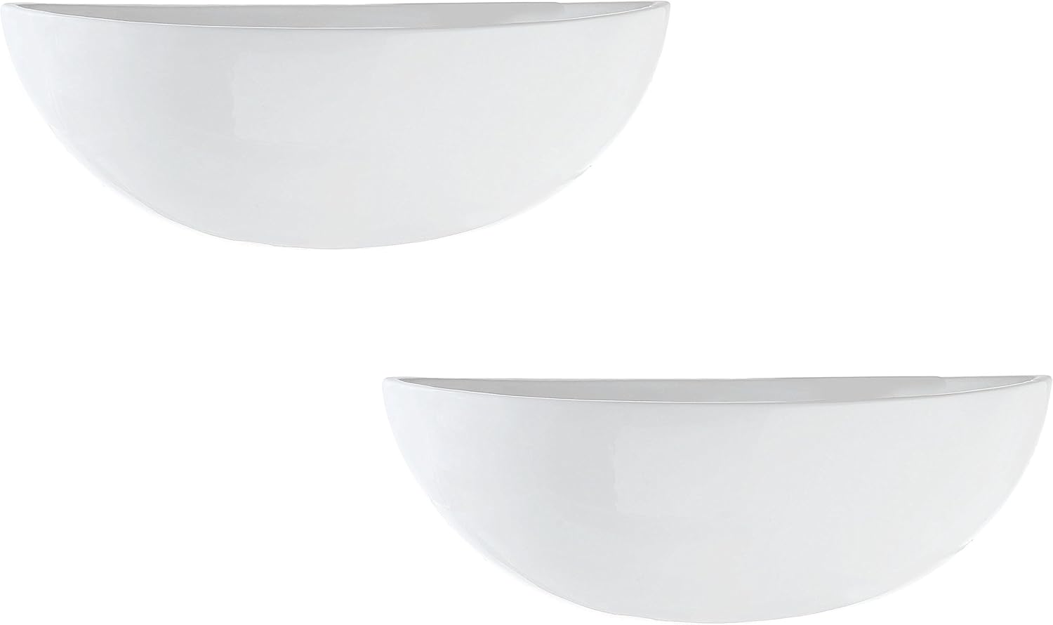 MyGift White Ceramic Wall Planters Half Bowl Hanging Vase Set of 2 | Half Bowl Shape, Space Saving Display, Easy Wall Décor, Plant Showcase, Contemporary Accent, Versatile Home Styling