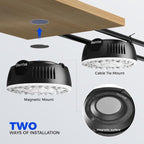 Barrina OG09 Puck Grow Light, 18W(2 x 9W), 5000K, Timer, 2 Packs, Black | Full Spectrum Plant Light for Indoor Plants, Magnetic & Linkable, 5 Levels Dimmable, Small Grow lamp, Perfect for Plant Shelf
