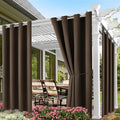 Outdoor Indoor Curtains for Patio Weather-resistant Window Panels Privacy Protect Grommet Top Thermal Insulated Home Curtain for Porch Pergola Garden Hot Tub Area (W52 x L132, Brown, 2 Panels)