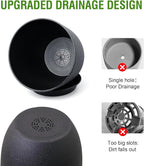 10/9/8 inch Medium Plant Pots, 3 Pack Modern Decorative Plastic Planters with Drainage Holes and Saucers, Flower Pots for Indoor Outdoor Plants, Black