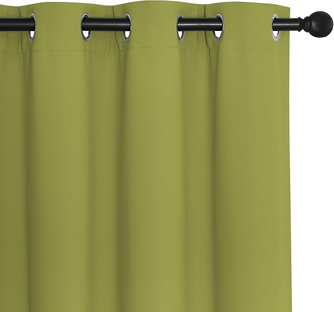 NICETOWN Blackout Doorway Curtain Drape 78 inch Long - Grommet Noise Reducing Thermal Insulated Solid Modern Window Treatments for Bedroom Closet (1 Panel, 52 x 78 Inch, Fresh Green)