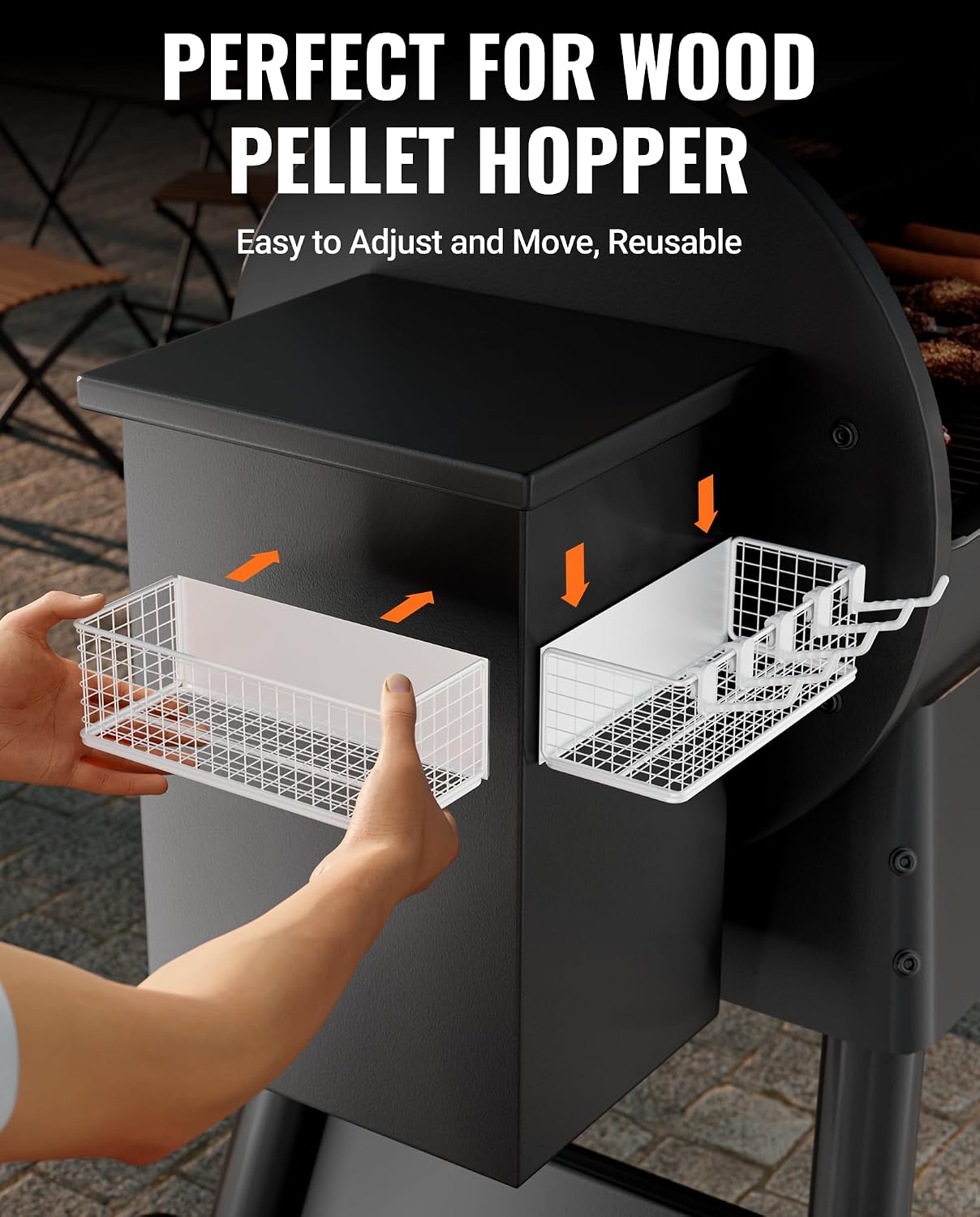 2 Pack Magnetic Storage Bin for Traeger Grills, Z GRILLS, PIT BOSS | Traeger Accessories with 5 Hooks, Compatible with Traeger Pro 22, Pro 34, Pro 575, Pro 780, Ironwood 885, Ironwood 650, White