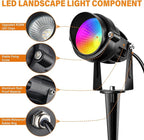 Spotlight Outdoor RGBW Low Voltage Landscape Lights, 12V-24V Color Changing Landscape Lights with Remote Control Landscape Spotlights for Garden Yard Path Tree Decorative (6 Pack)