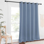 NICETOWN Sliding Door Window Treatment Blackout Patio Door Curtain Panels, Privacy Thermal Drapes for Bedroom Living Room Department with Grommet Top (Stone Blue, W66 x L110)