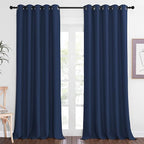 NICETOWN Blackout Navy Blue Curtain 102 inches Long, Grommet Thermal Insulated Cold/Light/Sound Blocking Solid Window Drape for Bedroom/Living Room (W66 x L102, 1 Panel)