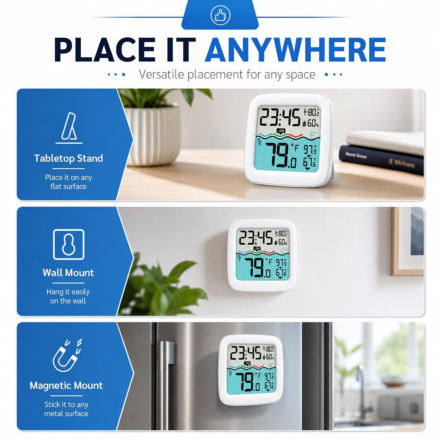 Solar Pool Thermometer, Wireless Floating Water Temperature Sensor, IPX8 Waterproof, Long Range Digital Display for Swimming Pool, Hot Tub, Spa, Pond & Lake