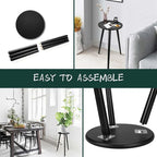 Uneedem Indoor Plant Stand Wood Mid Century Plant Stand for Indoor Plants, Modern Plant Table, 20.5" Tall Plant Holder Stand for Flower Pots, Small Round Side Table, Black