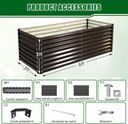 Galvanized Raised Garden Bed Kit Outdoor Patio,6x3x2ft Large Rectangular Metal Planter Boxes,Deep Root Box Planter for Gardening, Vegetables, Flowers, Herbs, 1 Pack, Black