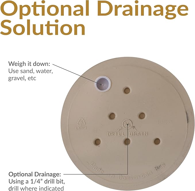 Sunnydaze 20-Inch Anjelica Large Plastic Pot for Plants - Outdoor Double-Walled Large Plastic Planter with Drillable Drainage Holes - Beige - 4pk