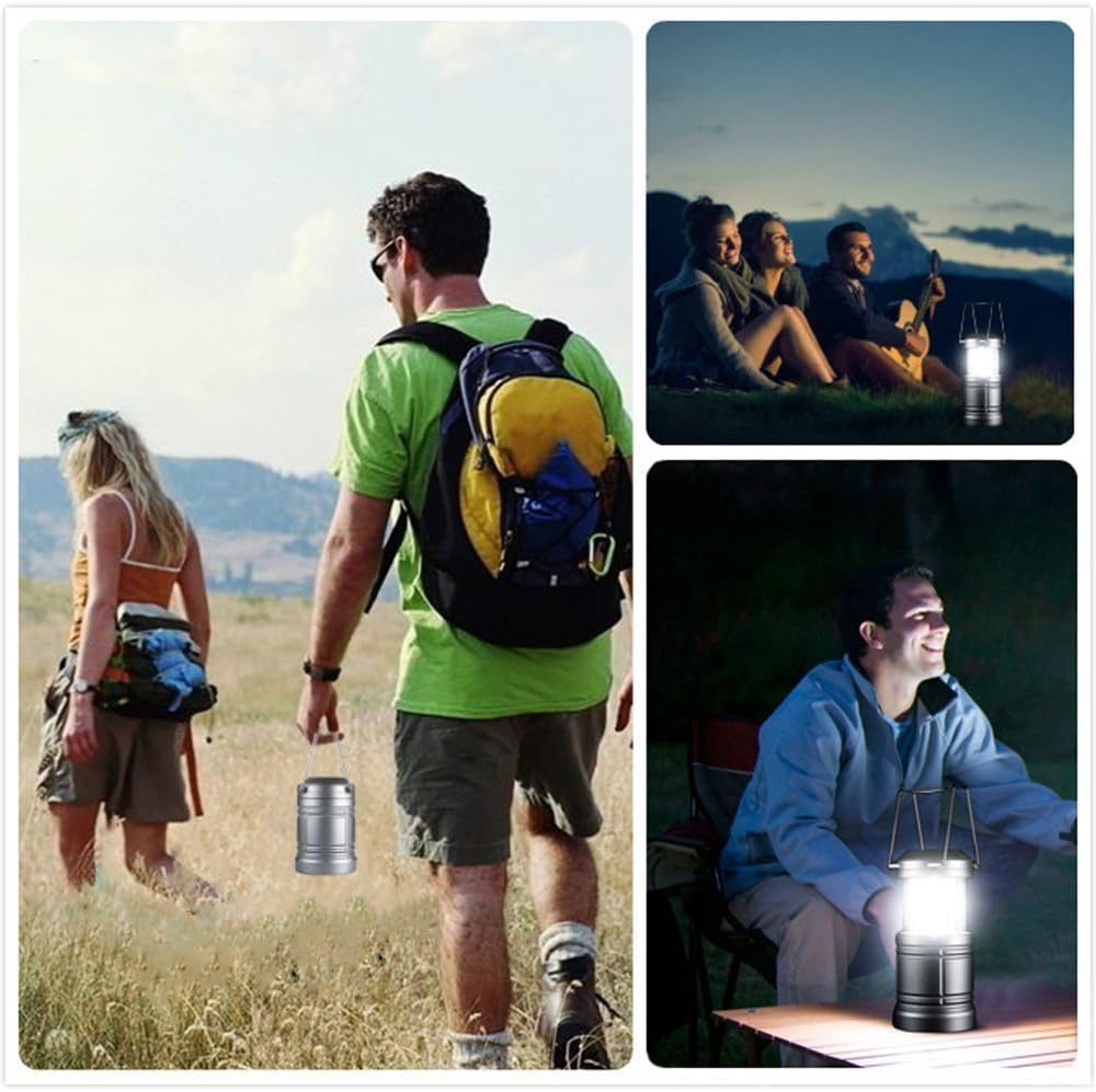 LED Camping Lantern Lights - 500 Lumens Collapsible Camping Lights - Power Outage Lantern Battery Powered for Emergency, Hurricane, Storms, 4 Pack