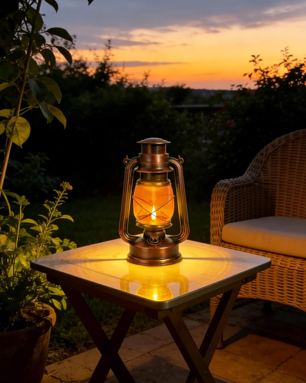 Double Mode Flame Retro Lantern, Battery Operated Vintage LED Candle Light, Adjustable Brightness, Waterproof IP65, Home, Garden & Camping Decor – 2 Pack