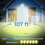CINOTON 26W LED Wall Pack Light with Dusk to Dawn Sensor, 3000LM [100-277Vac] LED Wall Lights IP65 Waterproof Outdoor Security Flood Lighting for Yard Patio Barn Porch 3000K-Warm White 2 Pack