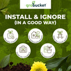 Self Watering Planter Insert w/LifeTested Technology, Water Reservoir & Level Indicator - Turn Any 5-Gal Bucket into a DIY, Portable Automatic Container Indoor-Outdoor Garden, 3-Pack