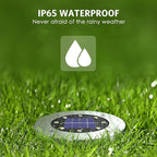 Solar Ground Lights 16 Packs, Garden Solar Outdoor Waterproof Pathway Bright In-Ground Landscape Lights for Patio, Lawn, Yard, Driveway, Step and Walkway White Light
