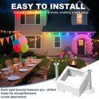 75 Set Light Clips for Govee H705A/B/C/H805 Outdoor Lights with 150 Screws Secure Mounting Brackets for Govee Permanent (H805/H705) Not Compatible Pro Version Outdoor Lights（White）