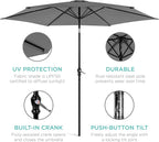 Best Choice Products 10ft Outdoor Table Compatible Steel Polyester Market Patio Umbrella w/Crank and Easy Push Button Tilt
