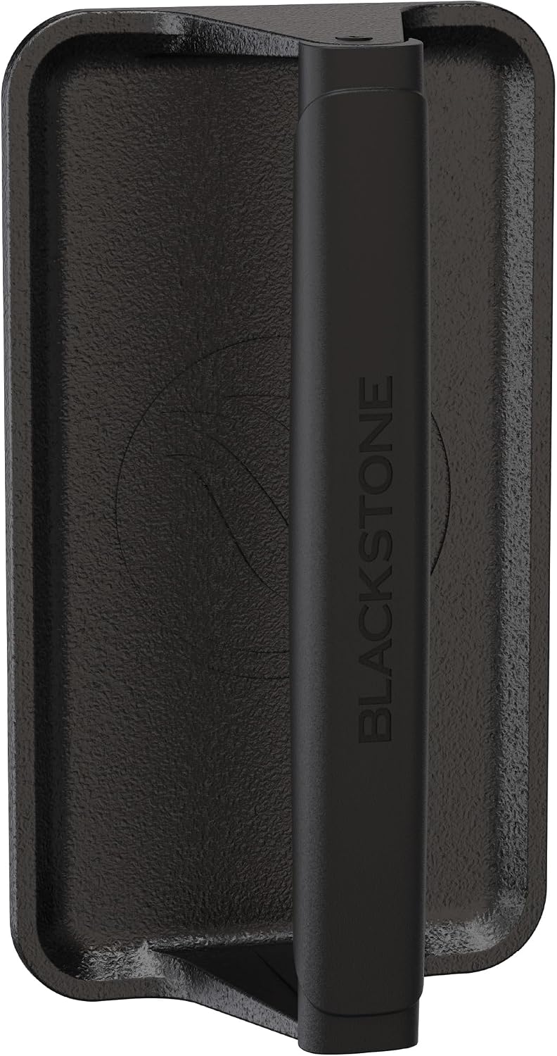 Blackstone 5553 Pre-Seasoned Cast Iron Griddle Press, 10" x 5.5", Black | Medium Heavy Duty, Heat Resistant Rubber Handle, Rectangle, For Meat, Burger, Bacon, Steak, Panini, Sandwich, Sausage