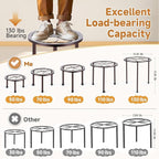 5 Pack Metal Plant Stand, Anti-Rust Iron Plant Stands for Indoor and Outdoor, Heavy Duty Flower Pot Stands for Multiple Plant, Black Potted Plant Holder for Garden Home (5 Pack Brown)