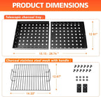 Uniflasy Stretchable Charcoal Tray for Expert Grill 24, Pit Boss, 15"-28" | Fits Pit Boss Memphis I, Char-Griller PS9900/2190/6500/6800/8500 and Smoke Hollow 47183T-21; supports varied grill widths
