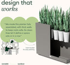 Veradek Block Series Span Plastic Planter - Tall Rectangular Planter for Indoor or Outdoor Patio/Porch | Durable All-Weather with Removable Insert Bucket | Modern Design for Plants, Flowers, Garden