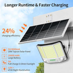 intelamp Solar Flood Lights Outdoor Waterproof, 20000mAh 4000LM Linkable Dual Motion Sensor Security Floodlight Exterior with Remote 16.4 FT Cable, 2-12H Dusk to Dawn Spots Lighting Outside