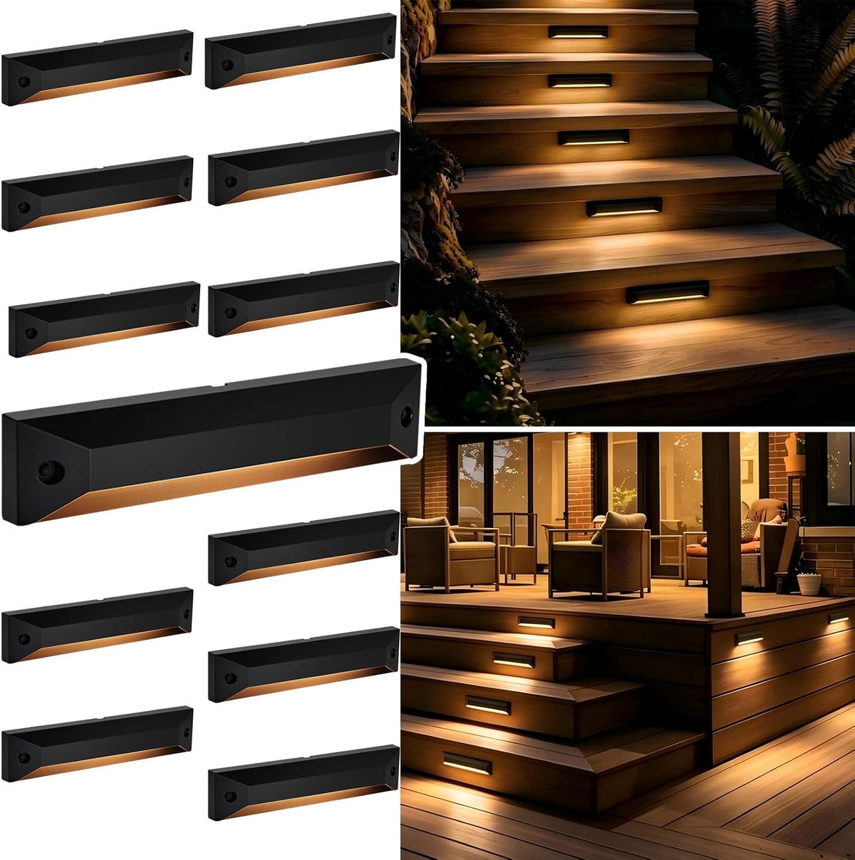 gardencoin 8 inch low voltage led step lights, main product view