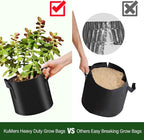 12 Pack Grow Bags 5 Gallon, 300G Heavy Duty Thickened Non-Woven Plant Bag Plant Fabric Pots with Handles Planting Bags, Pot for Plants