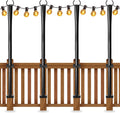 string light poles for deck, 5ft upgraded heavy-duty, main product view