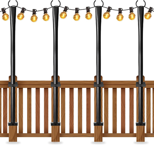 string light poles for deck, 5ft upgraded heavy-duty, main product view