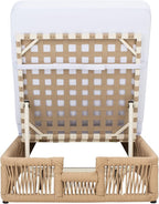 SAFAVIEH Outdoor Collection Gillian Tan Rope/White Cushion Chaise Lounge Chair (PAT7527A)
