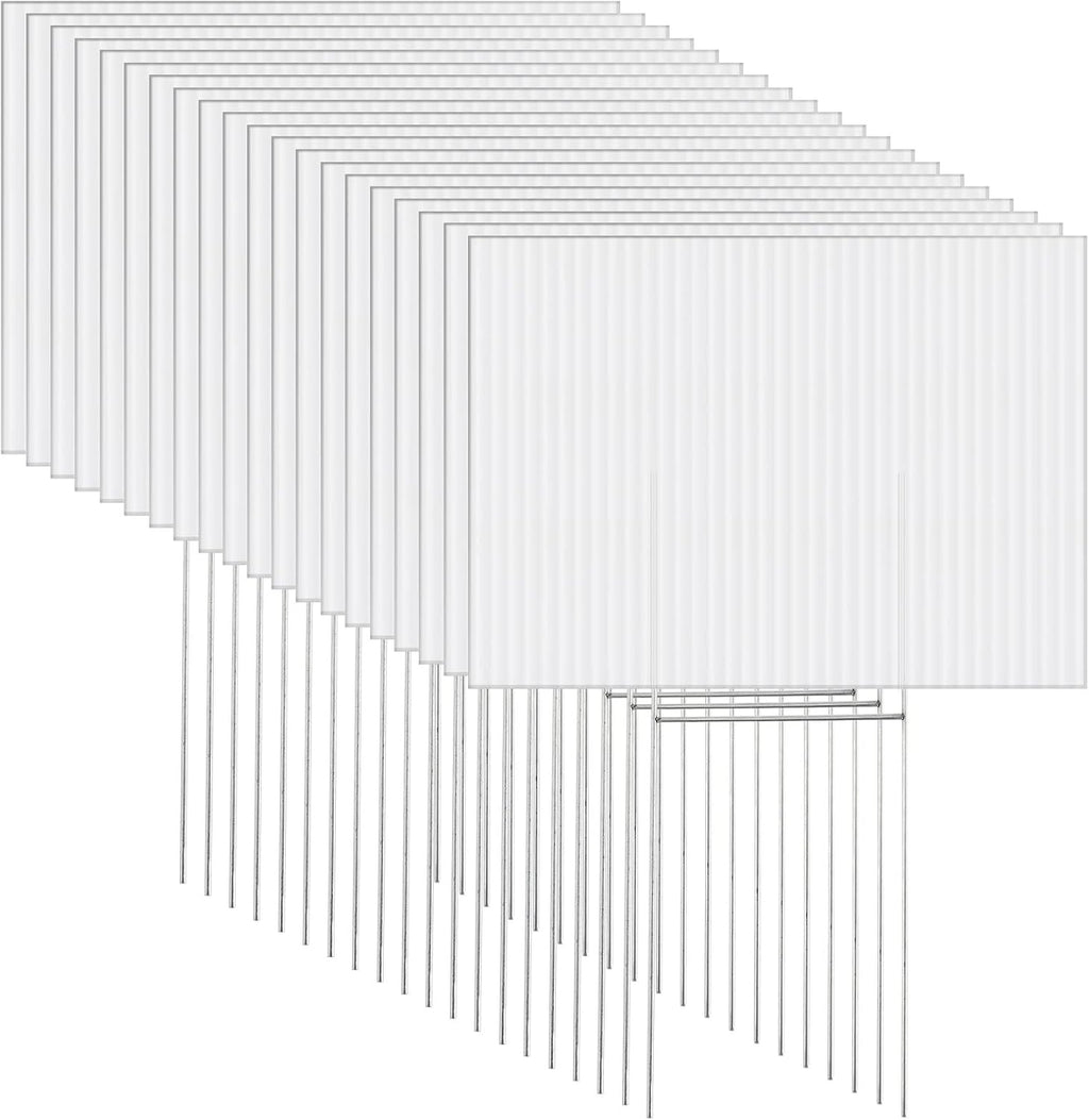 tuanse 20 pack white yard signs with stakes, main product view