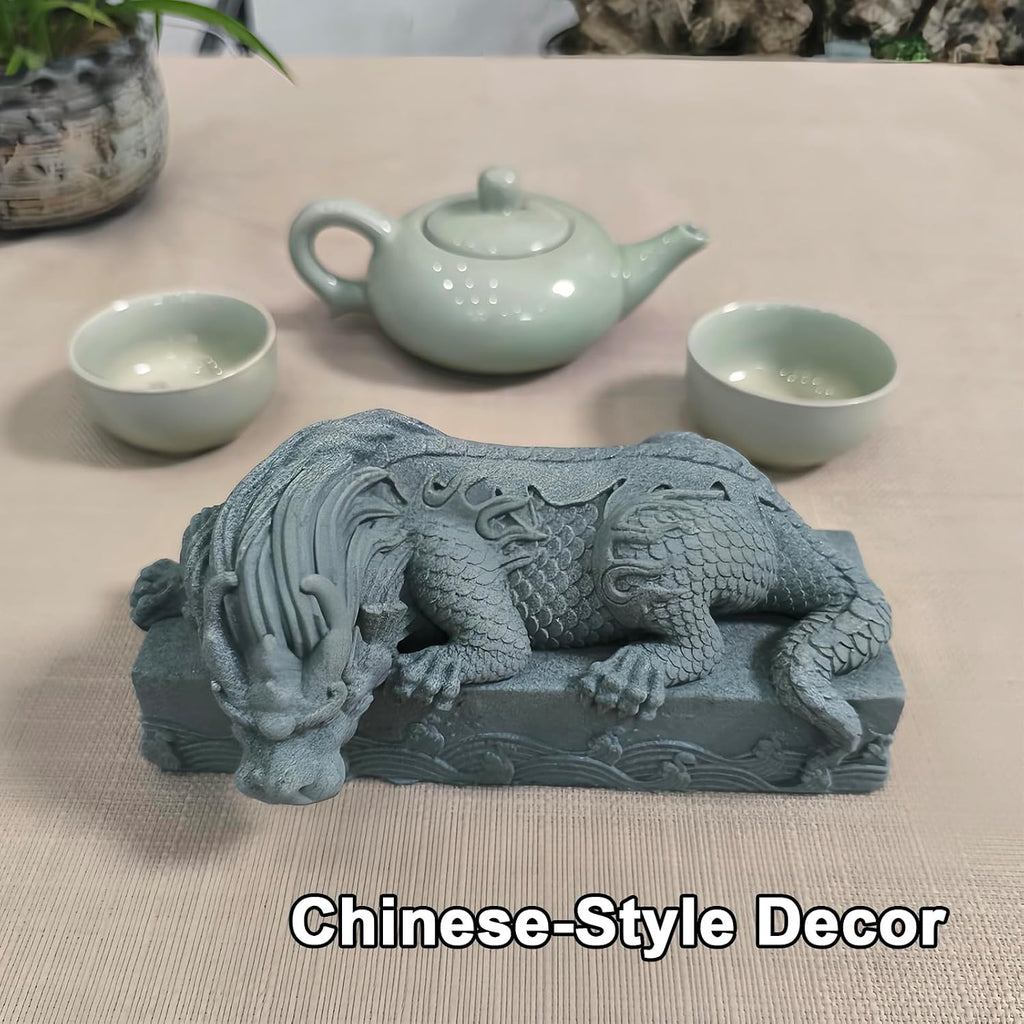 Blue Sandstone Pond Spitter Water Guarding Beast Fountain Statue Yard Decor | Blue sandstone water-guarding beast fountain with pump. A animal water feature and garden decor for yards and ponds