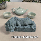 Blue Sandstone Pond Spitter Water Guarding Beast Fountain Statue Yard Decor | Blue sandstone water-guarding beast fountain with pump. A animal water feature and garden decor for yards and ponds
