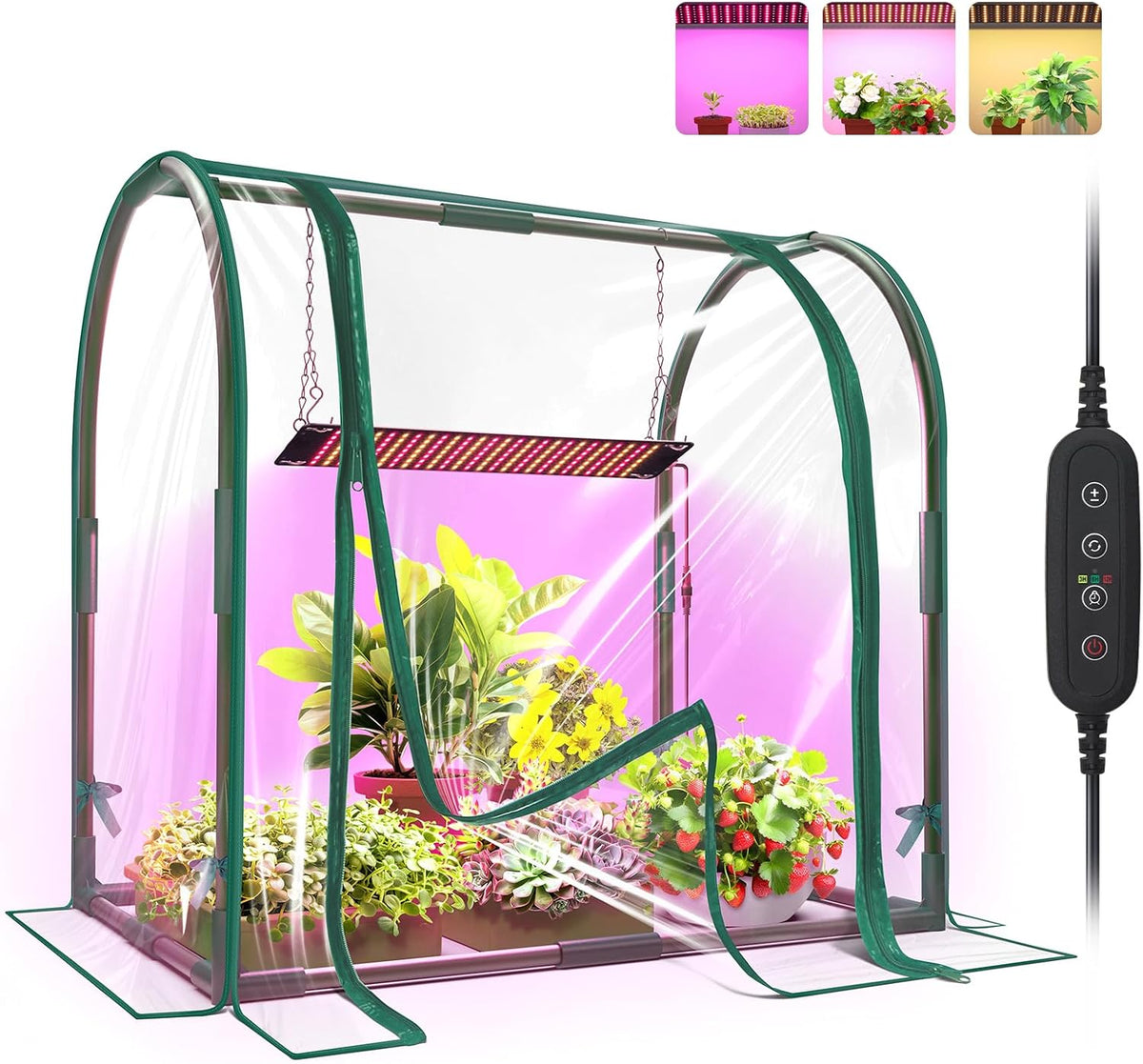 bstrip mini indoor greenhouse with grow light, desktop, main product view