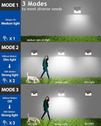 Peasur Solar Lights Outdoor Motion Sensor [3 Pack/140LED/Brown], Ultra-Bright 3 Mode Fence Security Light Waterproof, Solar Wall Lighting for Patio Yard Step House Outside