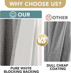 H.VERSAILTEX Linen Curtains 100% Blackout Curtains for Bedroom 102 inch Long Full Light Blocking Nature Linen Blended Window Curtains for Living Room Nickel Grommet (2 Panels, Dove Gray)