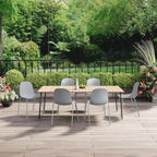2xhome Modern Stackable Armless Dining Chair | Plastic Shell Seat with Metal Legs | Indoor or Outdoor Use | Home Kitchen Patio (4, Grey, No Padding)