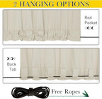 NICETOWN 2 Panels Weighted Blackout Curtains for Patio Waterproof, Top & Bottom Grommet & Back Tab Fixed Outdoor Curtains Windproof Drapes Thermal Insulated for Porch, W52 x L84, Light Beige