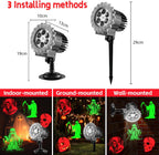 Halloween Projector Lights Outdoor Indoor - 3D Dynamic Red & Green Skull Ghost Skeleton Projector Decorations Lights, Waterproof Halloween Party Light for Window, Garden, Ground, Roof,Halloween Decor