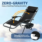 Garvee Zero Gravity Chair Set of 2, Adjustable Patio Lounge Chair | W/ Pillow, Cup Holder Tray & Upgraded Lock, Folding Portable Camping Chair for Deck, Beach, Yard, Garden;No Assembly