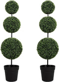 vivatrees 3ft uv-resistant artificial triple ball boxwood topiary, main product view