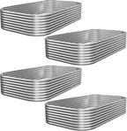 4 PCS 6x3ft Galvanized Raised Garden Bed Outdoor, Metal Garden Bed for Vegetables, Above Ground Garden Box for Flower, Steel Raised Beds for Gardening