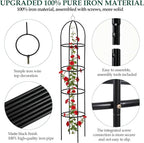 100% Metal Obelisk Trellis for Climbing Plants Outdoor Garden Tower Trellis 6.6ft, Plant Support with Garden Twist Tie for Tomato Cucumber Ivy Vines Rose Potted Plant Trellis Indoor 2 Pack
