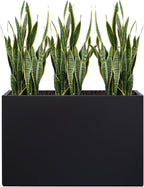 Metal Planter Box Rectangular Block - Modern Outdoor Galvanized Steel Long Box Planters All-Weather Use with Drainage Holes for Patio/Porch, 35.5×24×12IN