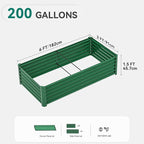 YITAHOME 72x36x18 in 2pcs Galvanized Raised Garden Bed Kit, Large Metal Planter Box with Gloves & Support Rod, Outdoor Flower Bed for Plants Vegetables, Green