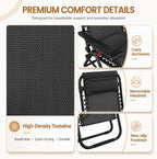 Yaheetech 26" Zero Gravity Recliners Adjustable Set of 2, Dark Black | Outdoor Folding Reclining Lounge Chairs w/Pillows, Cup Holder Trays and Carry Strap for Camping, Backyard, Beach, Indoor